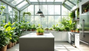 De ideeën van architecten om een keuken in een serre in te richten