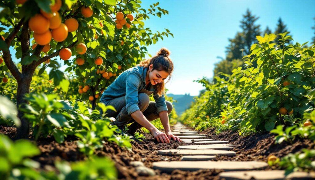 Paden in de moestuin: het geniale idee met fruitpitten om nooit meer te wieden